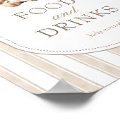 赤ちゃんシャワーの食べ物&ドリンクの看板を真摯に待つ ポスター (角)