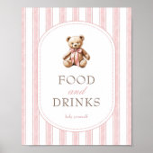 赤ちゃんシャワーの食べ物&ドリンクの看板を真摯に待つ ポスター (正面)