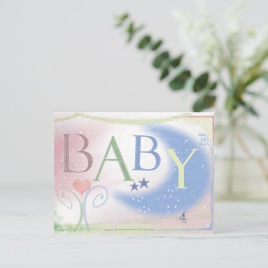 赤ちゃんシャワーはがき招待状 インビテーションポストカード (スタンド正面)