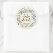 赤ちゃんシャワーはステッカーを好むbohoブルーフローラ ラウンドシール (バッグ)