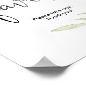 赤ちゃんシャワーはピンクの緑の金ゴールドを好むエレガント ポスター (角)