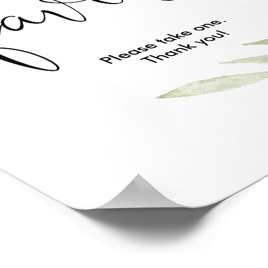 赤ちゃんシャワーはピンクの緑の金ゴールドを好むエレガント ポスター (角)