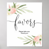 赤ちゃんシャワーはピンクの緑の金ゴールドを好むエレガント ポスター (正面)