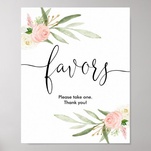 赤ちゃんシャワーはピンクの緑の金ゴールドを好むエレガント ポスター (正面)