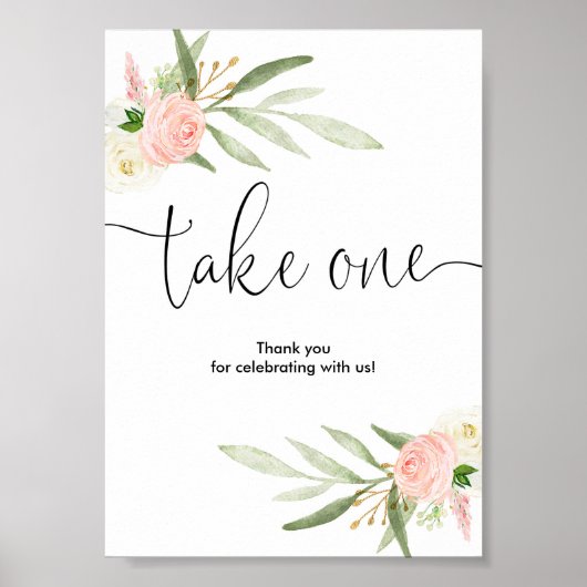 赤ちゃんシャワーはピンクの緑の金ゴールドを好むエレガント ポスター (正面)