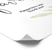 赤ちゃんシャワーは緑の金ゴールドに署名エレガント ポスター (角)