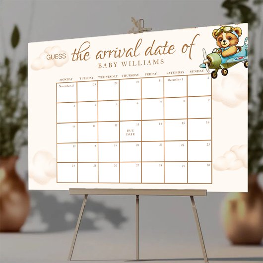 赤ちゃんシャワーは、期日カレンダーポスターを推測 ポスター