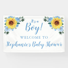 赤ちゃんシャワーひまわりダスティブルーフローラ男の子 横断幕