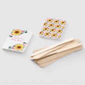 赤ちゃんシャワーひまわりピンクパーソナライズされたフローラ ハンドファン (組立なし)