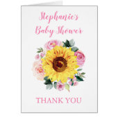 赤ちゃんシャワーひまわりピンクフローラありがとう (正面)