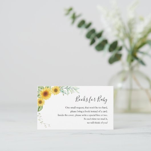 赤ちゃんシャワーひまわり囲いカード用の本 エンクロージャーカード (スタンド正面)