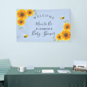 赤ちゃんシャワーひまわり男の子の青ママ素朴に 横断幕 (トレードショー)