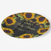 赤ちゃんシャワーひまわり素朴な納屋 ペーパープレート (アングル)