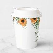 赤ちゃんシャワーひまわり緑ありがとう 紙コップ (右)