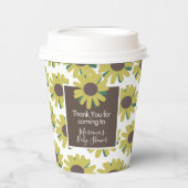 赤ちゃんシャワーひまわり緑のパターン 紙コップ (正面)