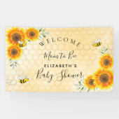 赤ちゃんシャワーひまわり花ハニカムママへ 横断幕 (横)