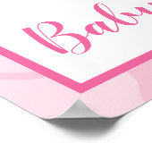 赤ちゃんシャワーへようこそピンクのキリンの少女 ポスター (角)