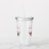 赤ちゃんシャワーへようこそピンク色のユリ アクリルタンブラー (左)