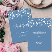 赤ちゃんシャワーほこりっぽい青い星サンキューカード 招待状