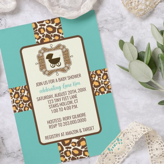 赤ちゃんシャワーまたはジェンダーの表示パーティの招待状 招待状