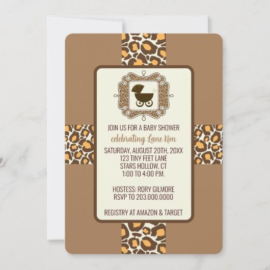 赤ちゃんシャワーまたはジェンダーの表示パーティの招待状 招待状 (正面)