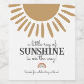 赤ちゃんシャワーまたは誕生日のサンシャインワインラベル ワインラベル (シングルラベル)