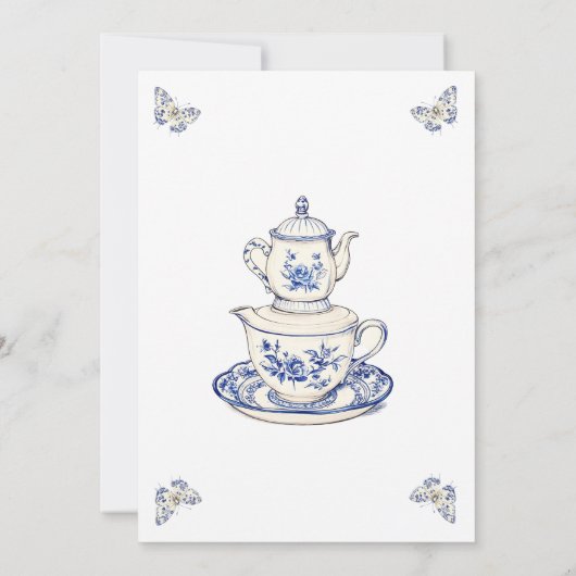 赤ちゃんシャワーをママと一緒にお茶 招待状 (裏面)