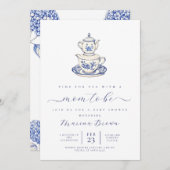 赤ちゃんシャワーをママと一緒にお茶 招待状 (正面/裏面)