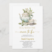 赤ちゃんシャワーをママと一緒にお茶 招待状 (正面/裏面)