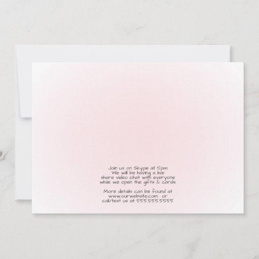 赤ちゃんシャワーを介したピンクバニーパレードドライブ 招待状 (裏面)