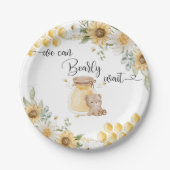 赤ちゃんシャワーを待つことができるヒマワリの蜂蜜 ペーパープレート (正面)