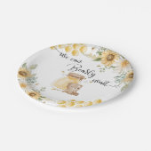 赤ちゃんシャワーを待つことができるヒマワリの蜂蜜 ペーパープレート (アングル)