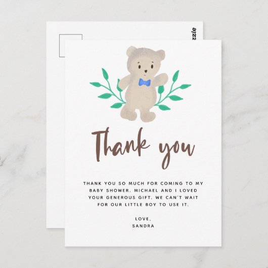 赤ちゃんシャワーを待つことができる感謝 ポストカード (正面/裏面)