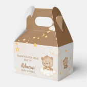 赤ちゃんシャワーを待つことができる茶色のかわいいクマ フェイバーボックス (裏面サイド)