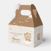 赤ちゃんシャワーを待つことができる茶色のかわいいクマ フェイバーボックス (正面サイド)