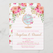 赤ちゃんシャワーを待つ新しい冒険招待状 招待状 (正面/裏面)