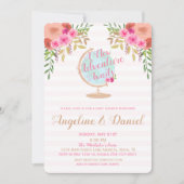 赤ちゃんシャワーを待つ新しい冒険招待状 招待状 (正面)