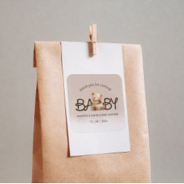 赤ちゃんシャワーを待てよ スクエアシール