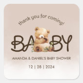 赤ちゃんシャワーを待てよ スクエアシール (正面)