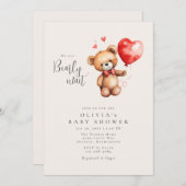 赤ちゃんシャワーを心待ちにする 招待状 (正面/裏面)