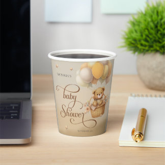 赤ちゃんシャワーを心待ちにする 紙コップ