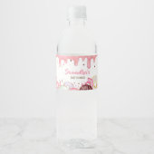 赤ちゃんシャワーを振りかけるドーナツとおむつ ペットボトルラベル (正面)