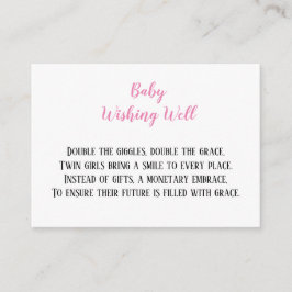 赤ちゃんシャワーを望むピンクの双子の女の子 エンクロージャーカード