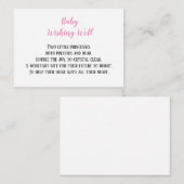 赤ちゃんシャワーを望むピンクの双子の女の子 エンクロージャーカード (正面/裏面)