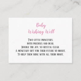 赤ちゃんシャワーを望むピンクの双子の女の子 エンクロージャーカード