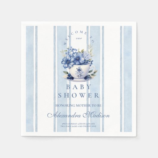 赤ちゃんシャワーを母と一緒にお茶 スタンダードカクテルナプキン (正面)