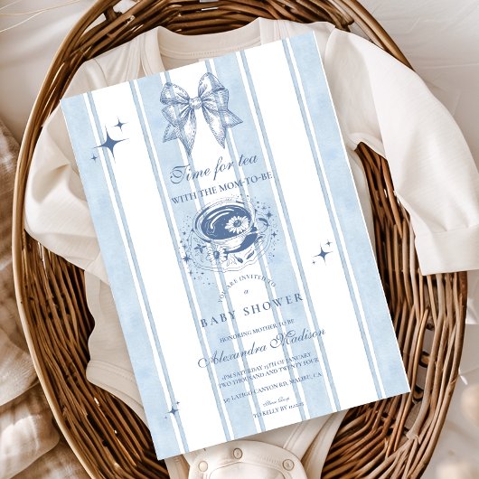 赤ちゃんシャワーを母と一緒にお茶 招待状