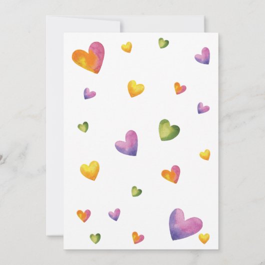 赤ちゃんシャワーを浴びる途中に少し恋人がいる 招待状 (裏面)