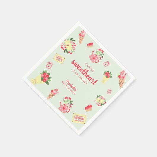 赤ちゃんシャワーを浴びる途中のかわいい恋人 スタンダードカクテルナプキン (角)