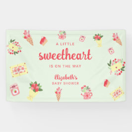 赤ちゃんシャワーを浴びる途中のかわいい恋人 横断幕